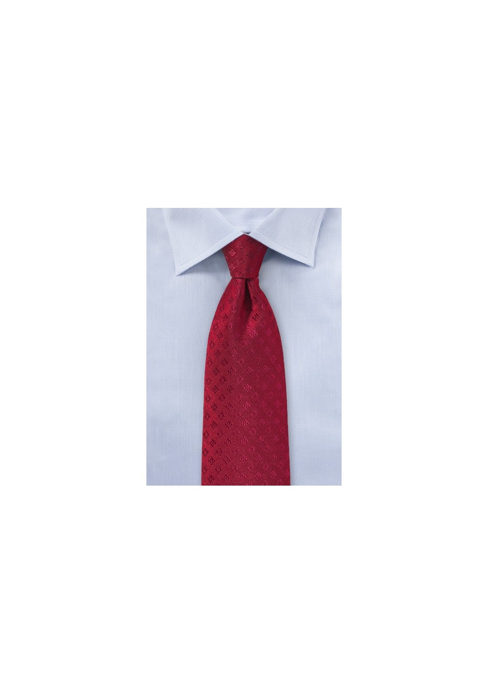 Shiny Woven Mens Tie in Red