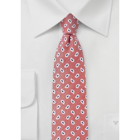 Summer Paisley Tie in Shell Pink