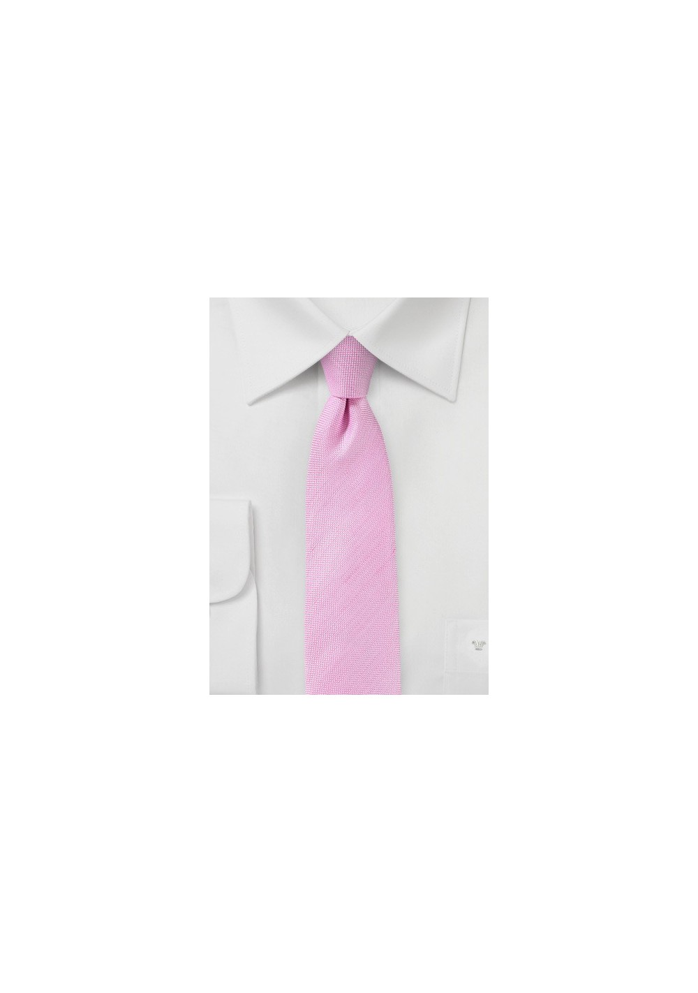 Begonia Pink Skinny Linen Tie