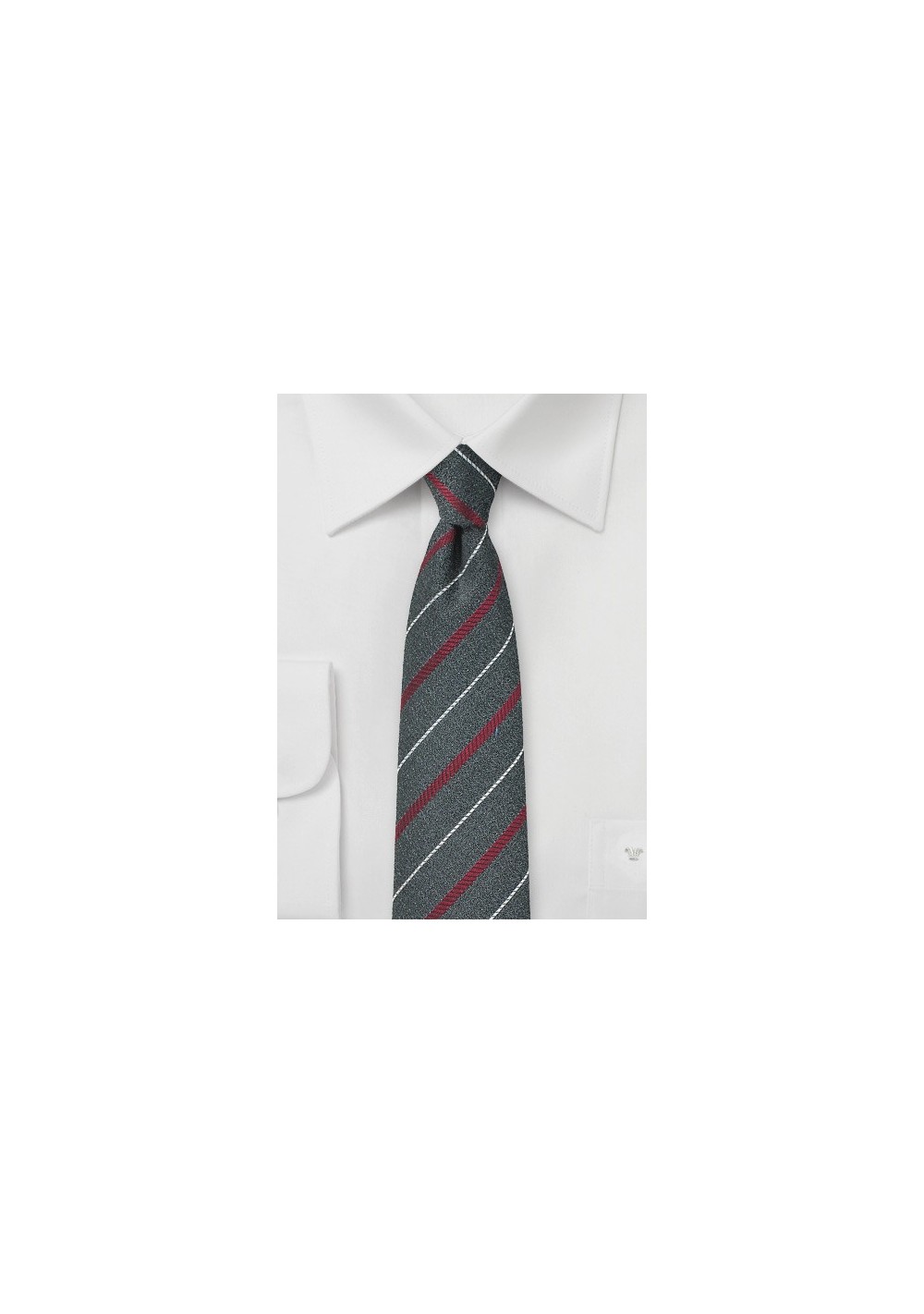 Graphite Gray Striped Skinny Tie