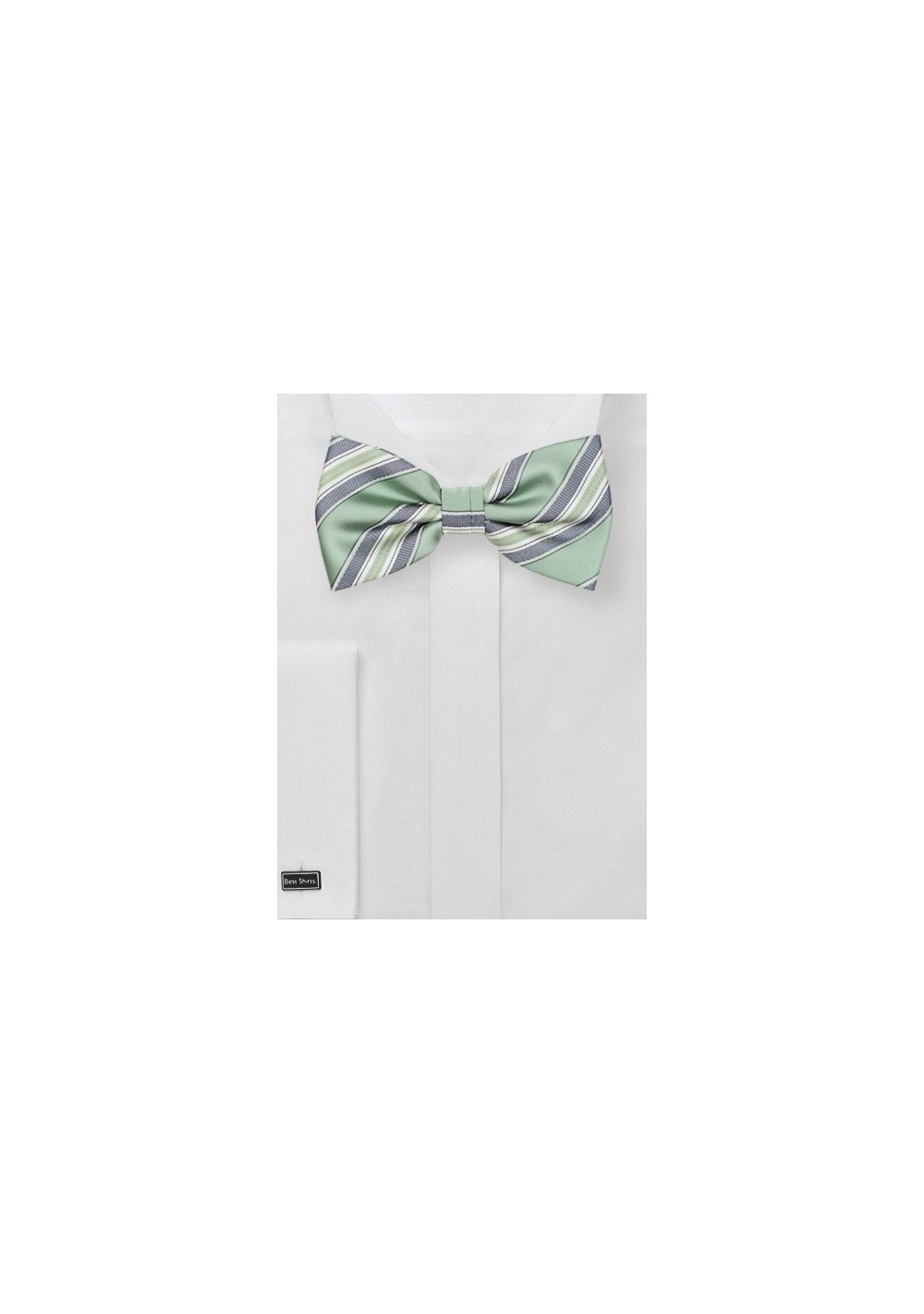 Striped Bow Tie in Clover Green