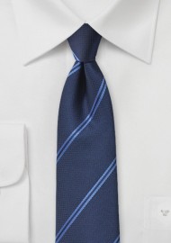 Modern Double Striped Tie in Blue