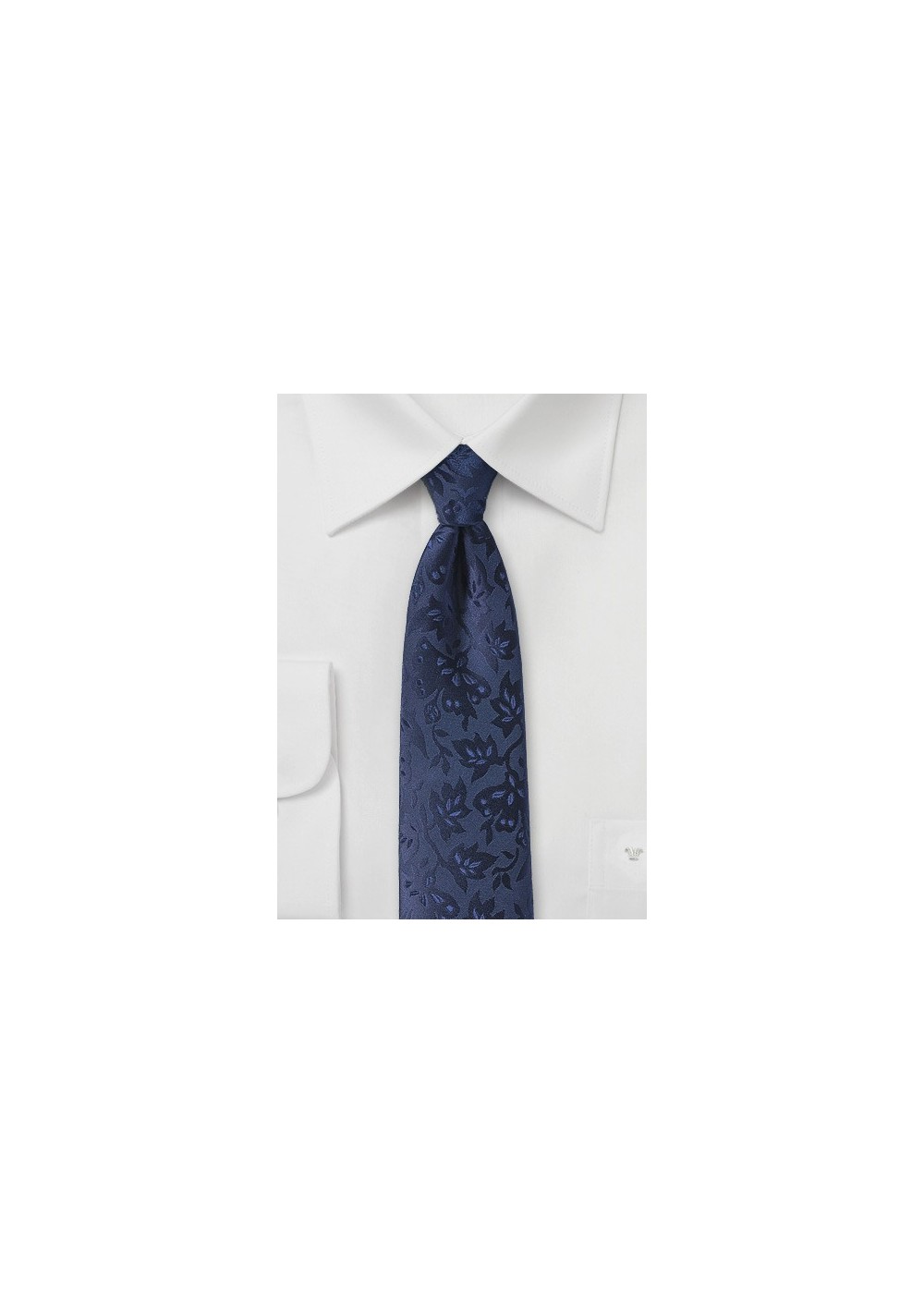 Floral Silk Tie in Midnight Blue