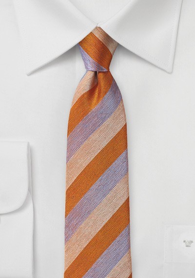 Summer Tie in Orange and Lavender