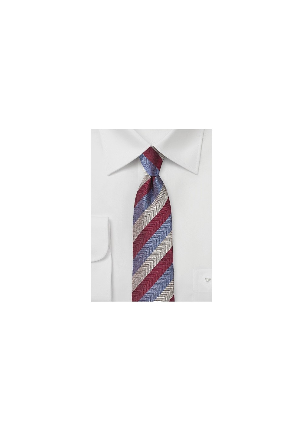 Striped Summer Tie in Burgundy and Violet