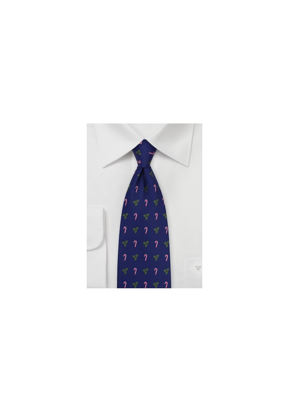 Candy Canes and Mistletoes Mens Tie in Royal Blue