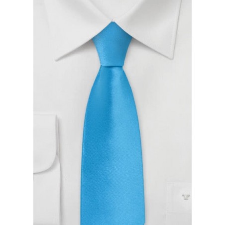 Skinny Tie in Cyan Blue