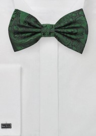 Forest Green Paisley Bow Tie