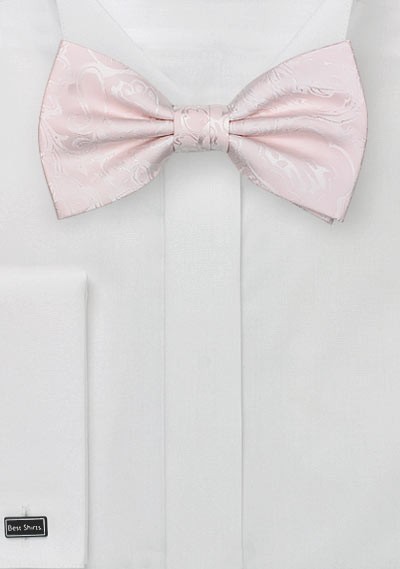 Blush Pink Paisley Bow Tie