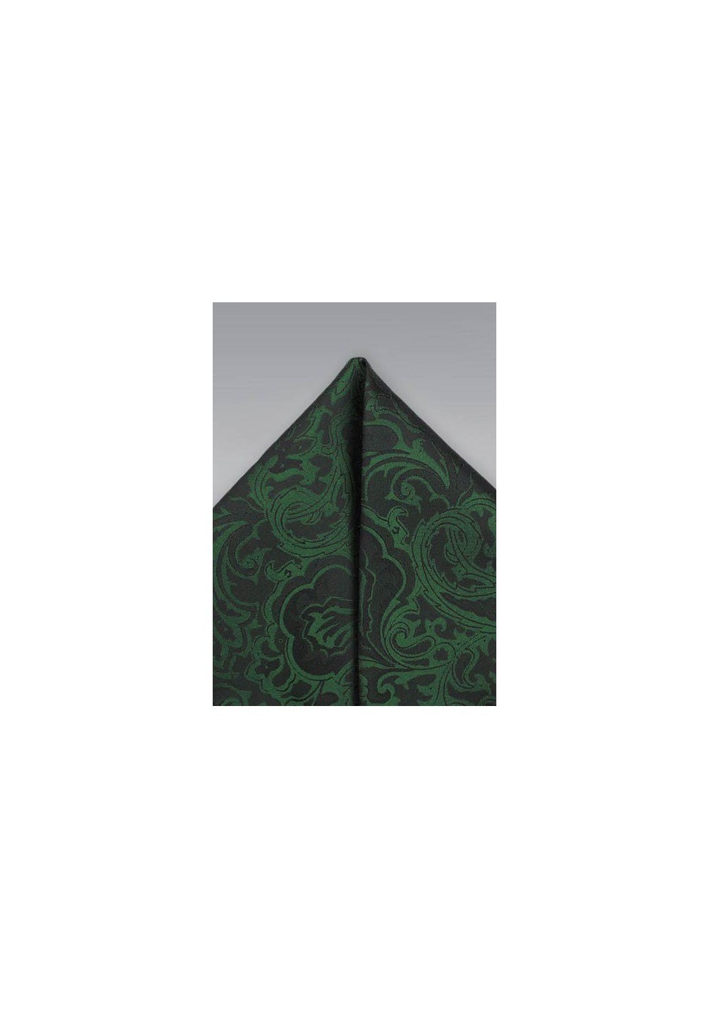 Forest Green Paisley Pocket Square