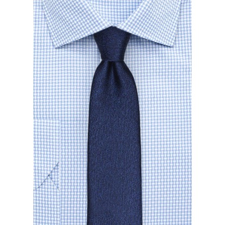 Textured Woven Skinny Tie in Sapphire