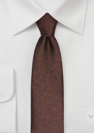 Textured Skinny Tie in Espresso Brown