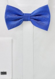 Marine Blue Herringbone Bow Tie