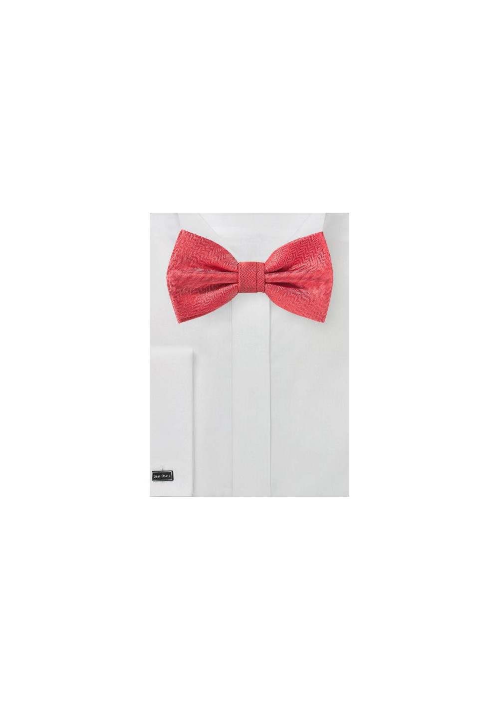 Bright Red Textured Bow Tie