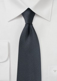 Solid Matte Texture Tie in Charcoal