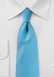 Cyan Blue Matte Woven Tie