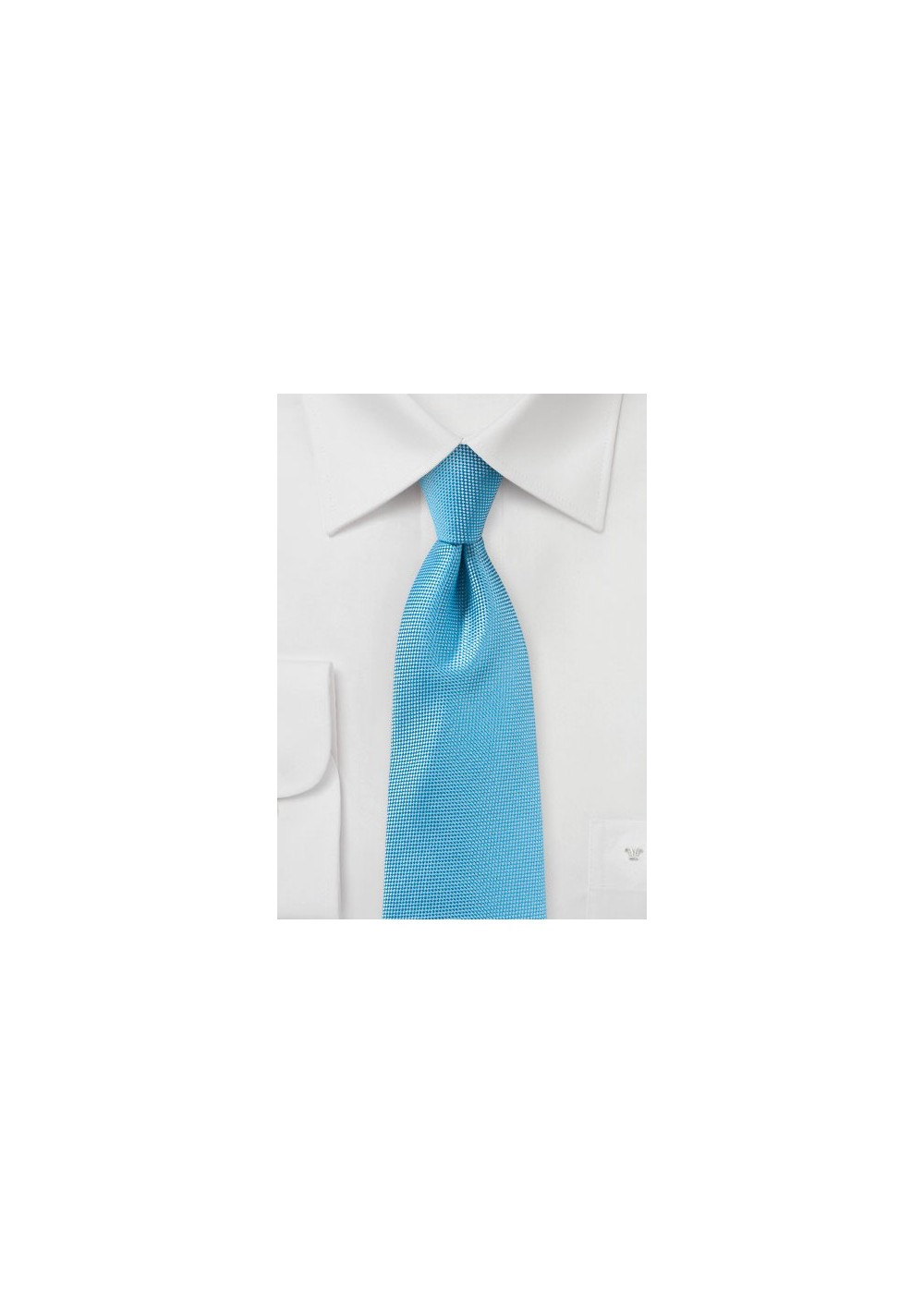 Cyan Blue Matte Woven Tie