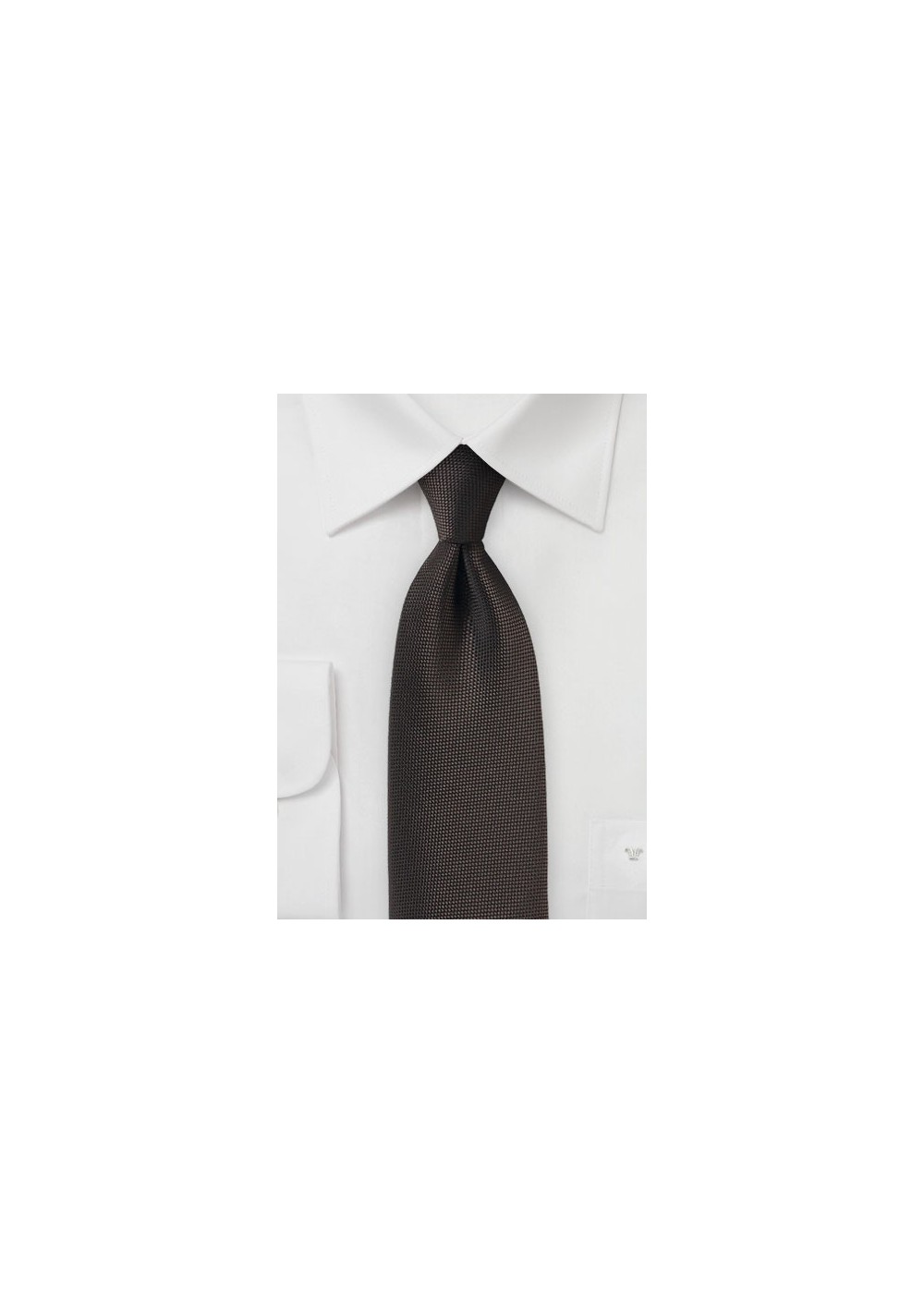 Matte Woven Tie in Dark Brown