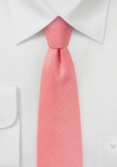 Coral Pink Skinny Tie