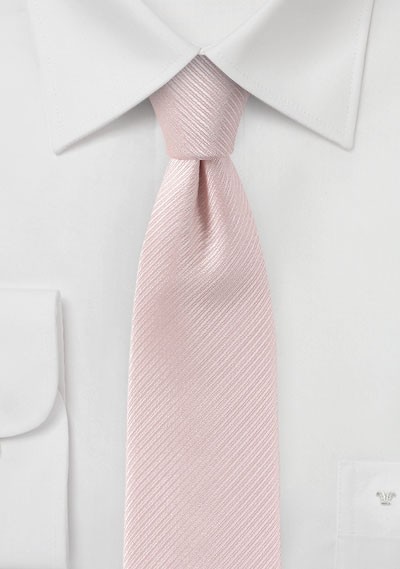 Slim Cut Necktie in Pastel Pink | Cheap-Neckties.com