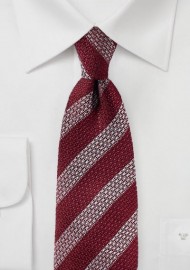 Vintage Stripe Silk Tie in Burgundy