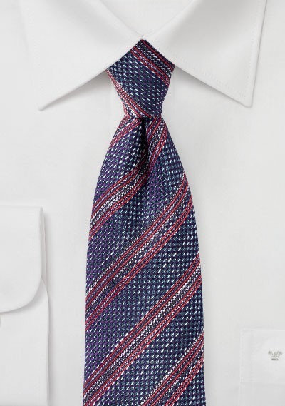Dark Purple Striped Tie in Recycled Yarns