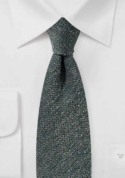 Dark Olive Green Tie in Recycled Yarn