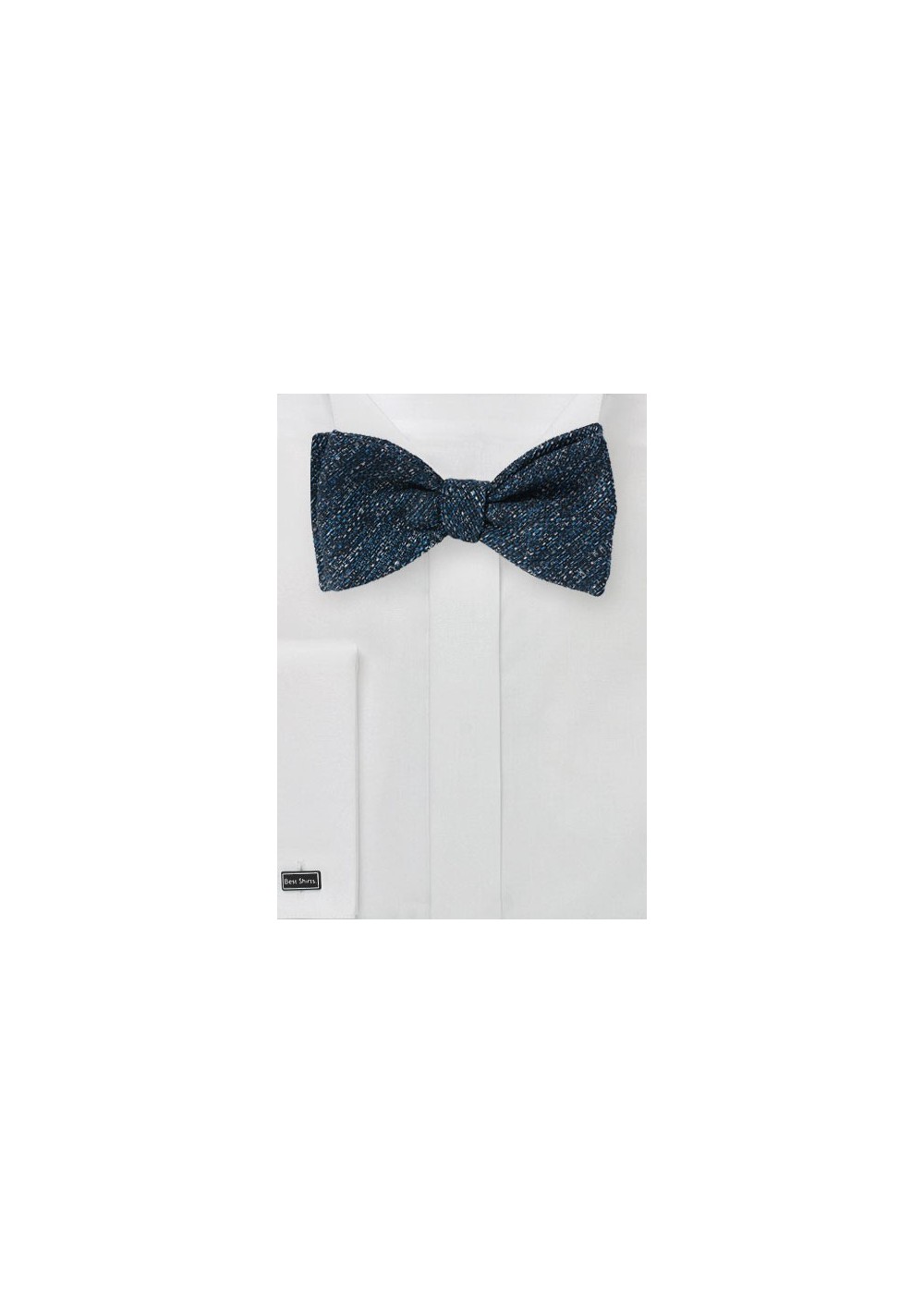 Textured Weave Bow Tie in Dark Blue