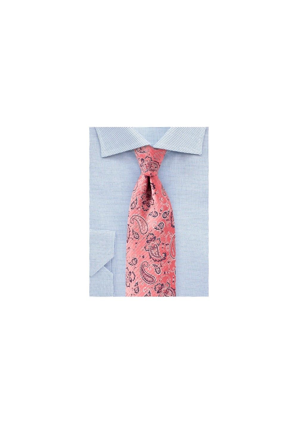 Lobster Pink Paisley Designer Tie