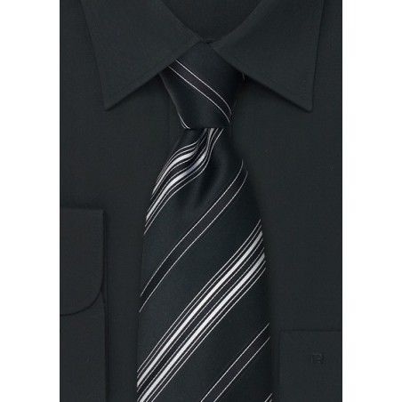 Black and White Designer Tie in Extra Long