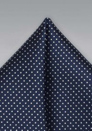 Sapphire Blue Pocket Square with Tiny White Dots