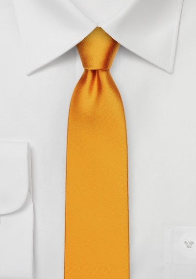 Amber Orange Skinny Silk Tie