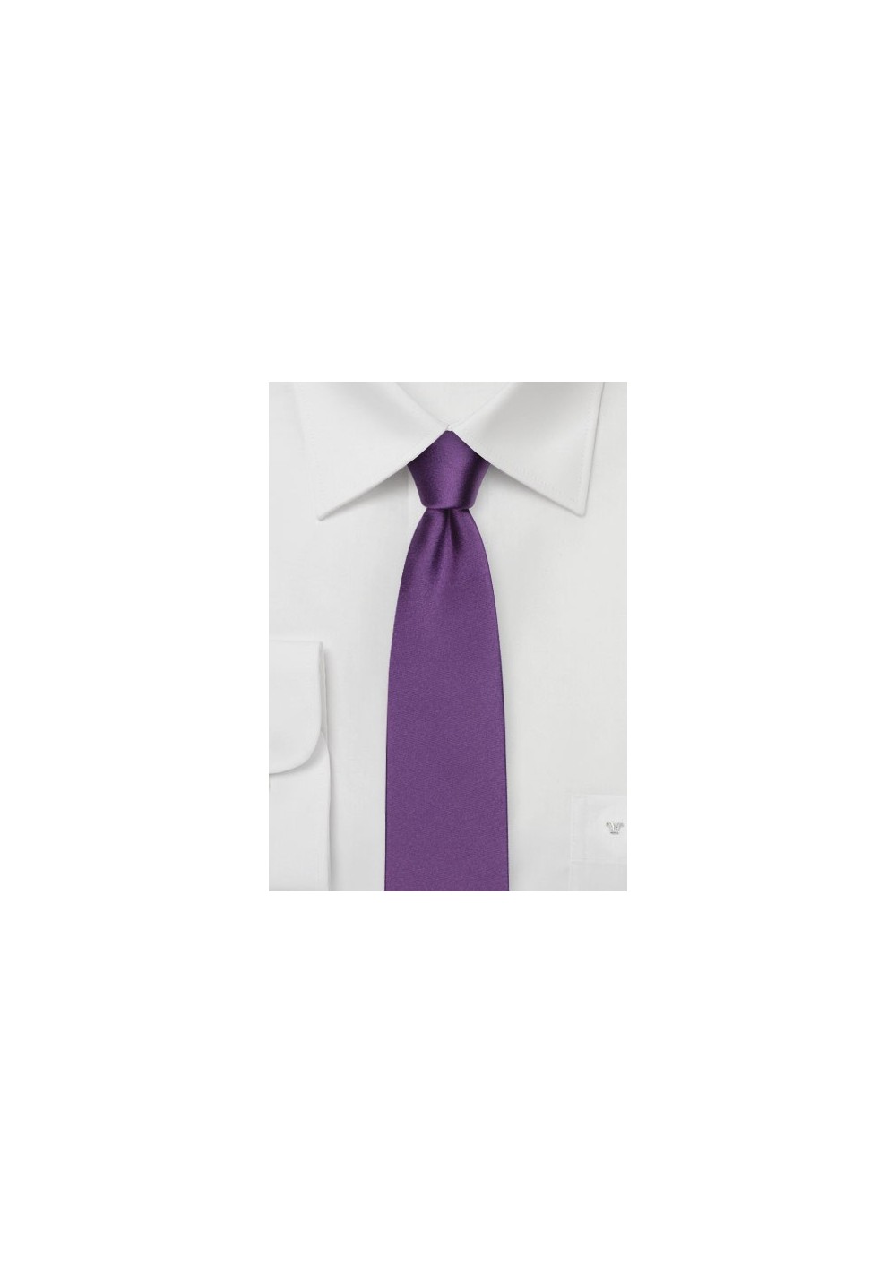 Skinny Silk Tie in Violet Purple