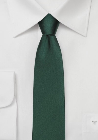 Skinny Silk Tie in Hunter Green