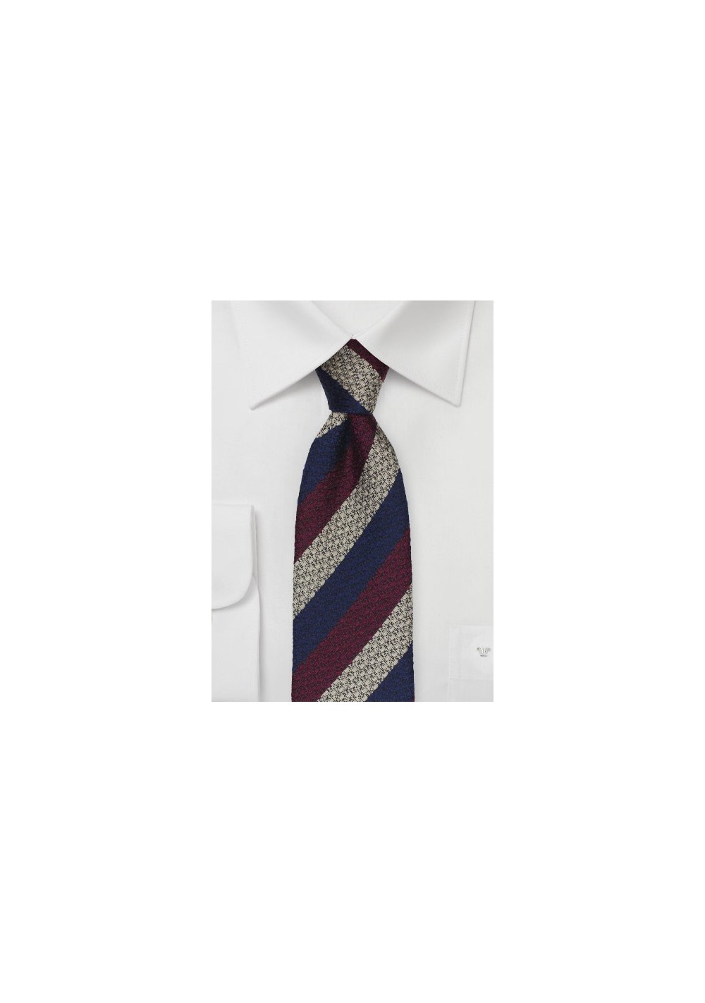 Textured Skinny Tie in Navy, Wine, Gray