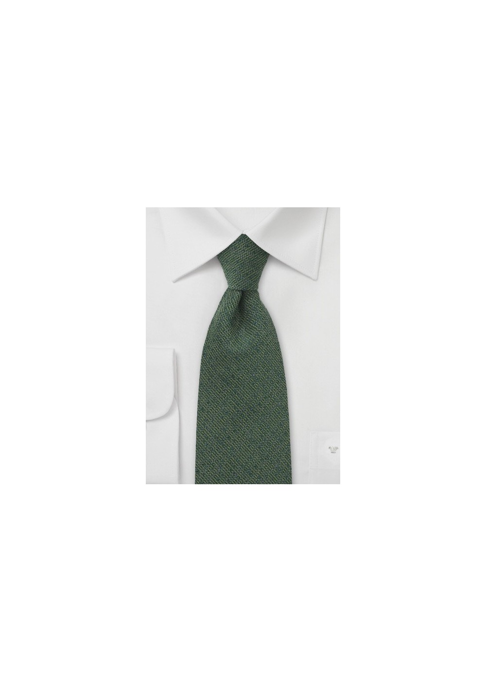 XL Length Tie in Olive Green with Texture
