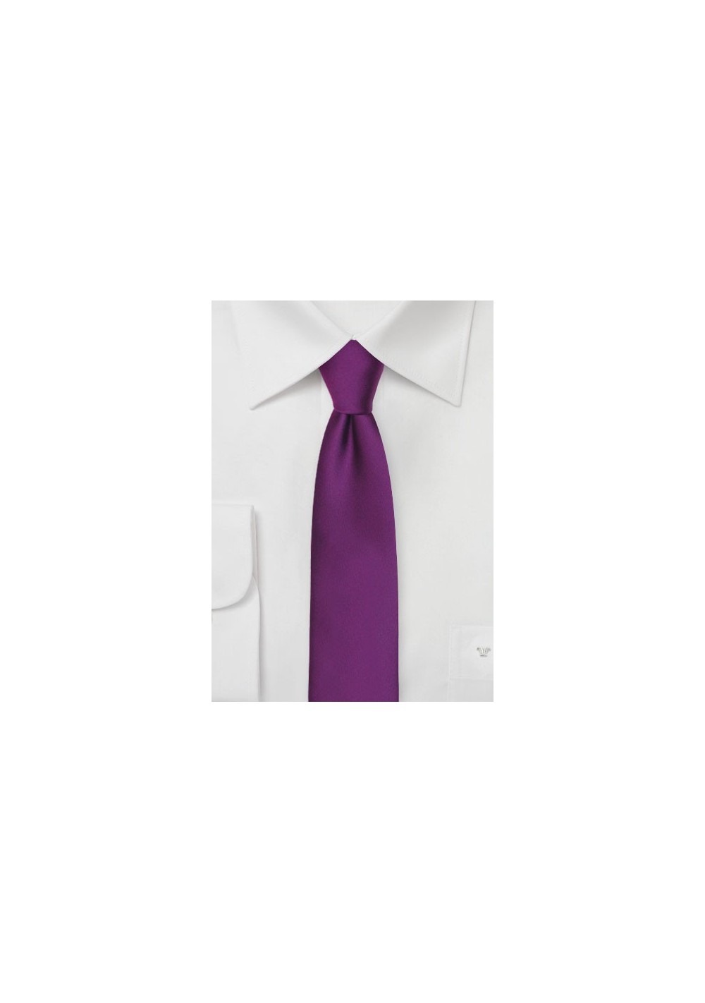 Solid Skinny Tie in Bright Purple
