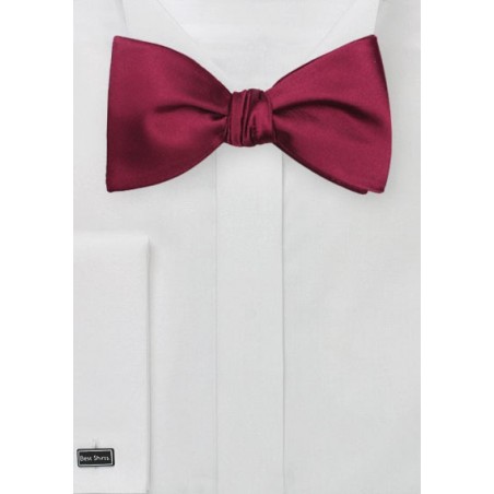 Elegant Solid Burgundy Self-Tie Bow Tie