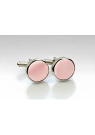 Fabric Covered Cufflinks in Candy Pink