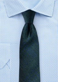 Trendy Plaid Skinny Tie in Midnight Blue and Green