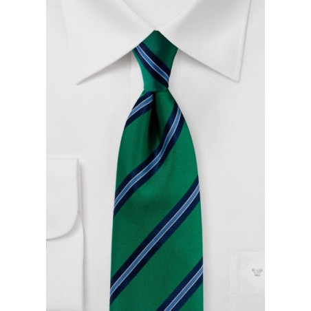 Matte Woven Striped Tie in Kelly Green