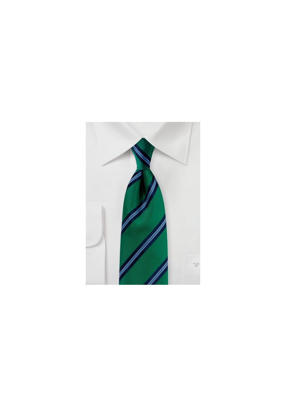 Matte Woven Striped Tie in Kelly Green