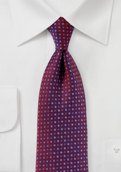 Burgundy Mens Tie with Micro Weave Pattern