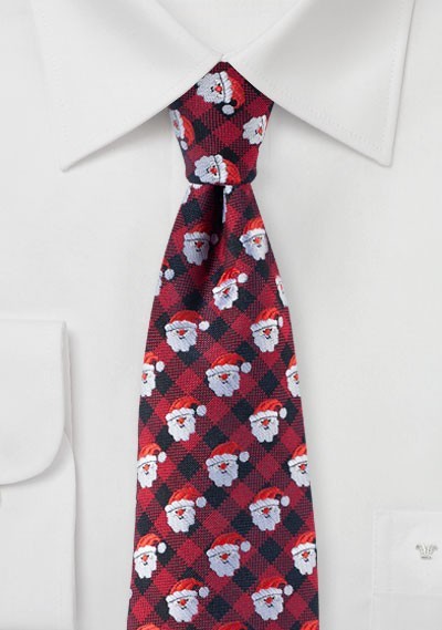 Gingham Check Holiday Tie