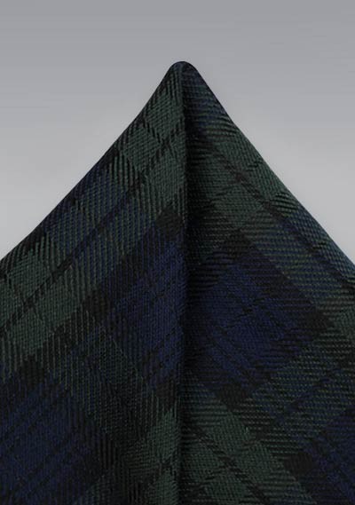 Tartan Plaid Hanky in Green and Blue