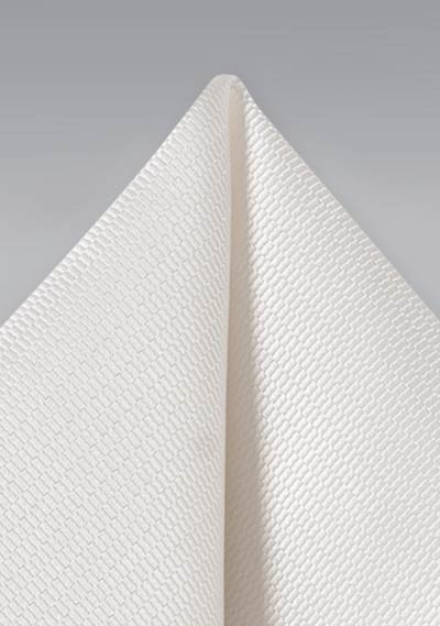 Solid Textured Hanky in Ivory