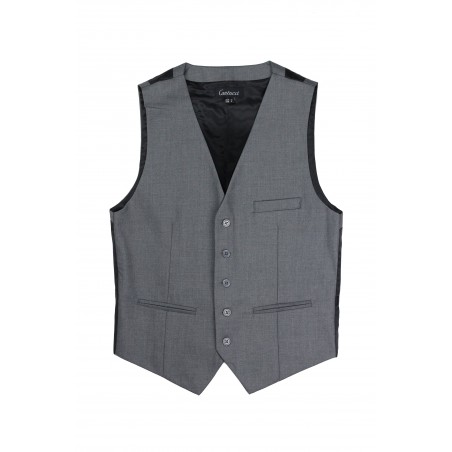 Classic Single Breasted Suit Vest in Medium Gray | Cheap-Neckties.com