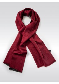 Wine Red and Navy Polka Dot Silk Scarf
