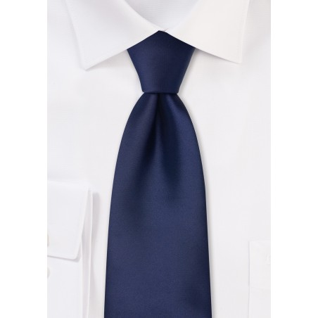 navy blue kids necktie in solid color