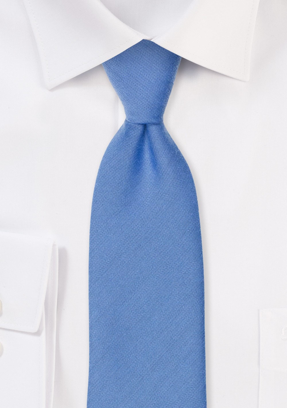 Ash Blue Linen Textured Necktie With Modern Cut